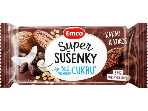 detail EMCO Super sušenky 60g B24 kakao kokos (24)