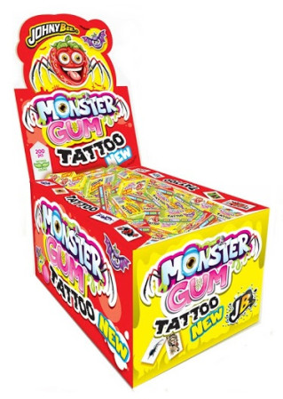 chi tiết JohnyBee Monster Gum + tattoo 5g žvýkačky (200)