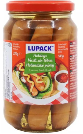 detail Lupack 270g Párky lahůdkové sklo (12)