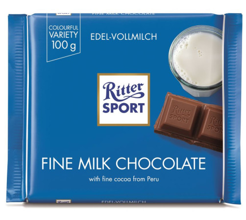 detail Ritter sport čokoláda 100g Fine milk chocolate (12)