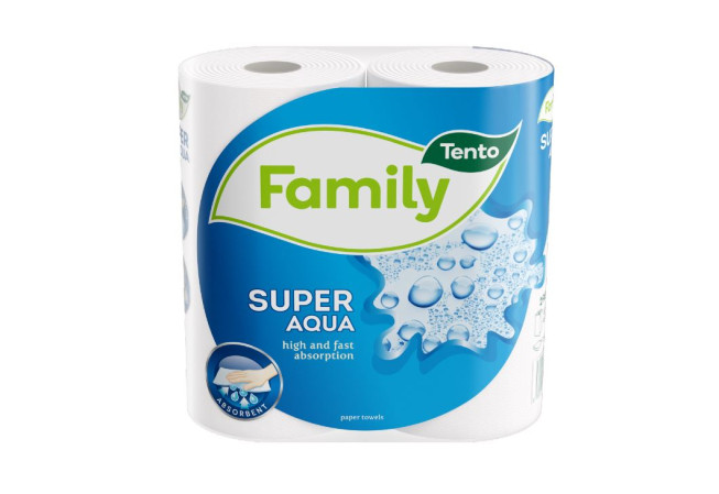 chi tiết TENTO kuchyňské útěrky 2role Family Super Aqua 2 vrstvý (bal/16ks)