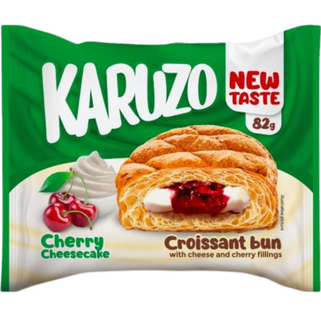 detail Karuzo Croissant Bun 82g Cherry Cheesecake (24)