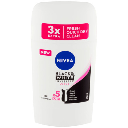 chi tiết Nivea tuhý 50ml Black a White Invisible Clear