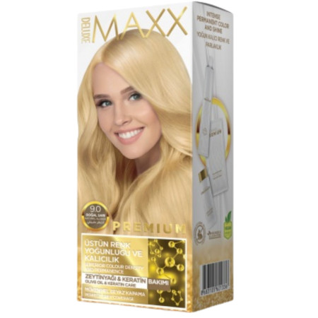 detail Deluxe Maxx Premium barva na vlasy 9.0 Natural Blonde (24)