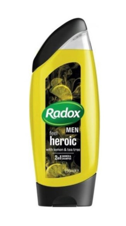 detail Radox sprchový krém 250ml Men Heroic Lemon & Tea Tree 2in1 (6)