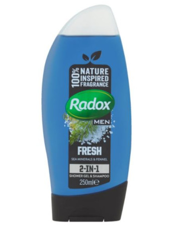 chi tiết Radox sprchový krém 250ml Men Fresh 2in1 (6)
