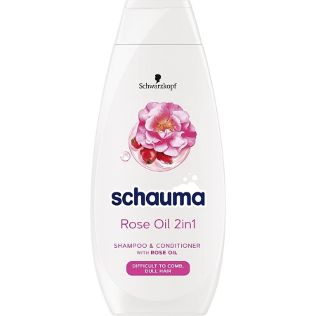 detail Schauma 400ml šampon Rose oil 2in1 Silk comb CZ