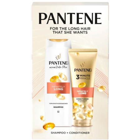 detail Pantene kazeta 2ks Infinitely Long (šampon 400ml + balzám 220ml) (6)