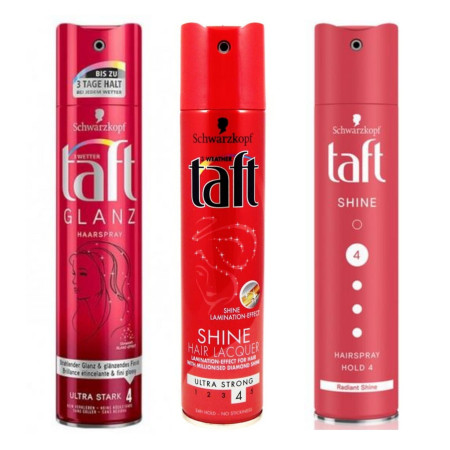 chi tiết Taft lak 250ml Shine 4 (červený)