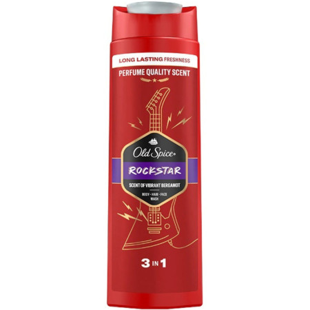 detail Old Spice sprchový gel & Šampon 400ml Rockstar (6)