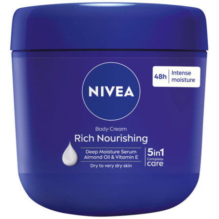 detail Nivea krém 400ml body cream - Rich Nourishing modrý