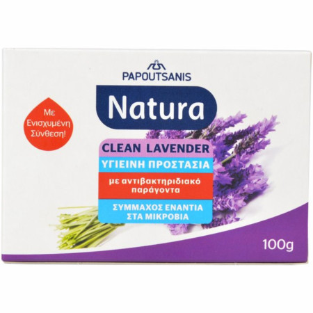 chi tiết Papoutsanis Natura řecké antibakteriální mýdlo 100g Lavender
