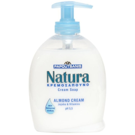 chi tiết Papoutsanis Natura řecký tekuté mýdlo 300ml Mandlový krém
