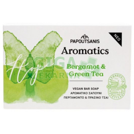 detail Papoutsanis Řecké Veganské mýdlo 100g Bergamot a Green Tea