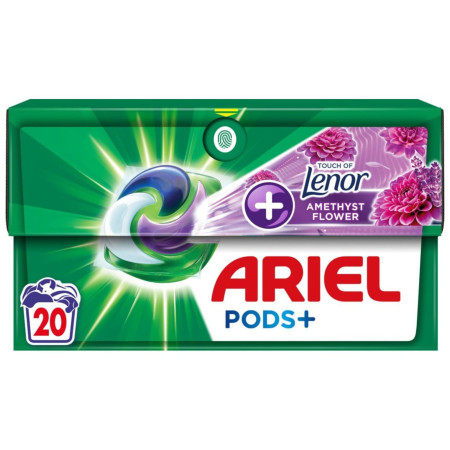 chi tiết Ariel kapsle na praní 20PD/krabice Lenor Fresh Air Amethyst Flower (4)