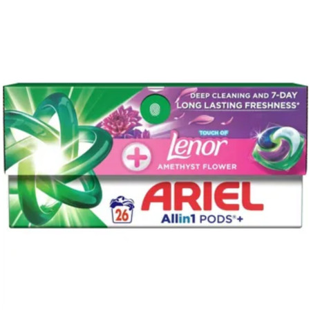 chi tiết Ariel kapsle 26PD/krabice Plus Amethys Lenor (4)