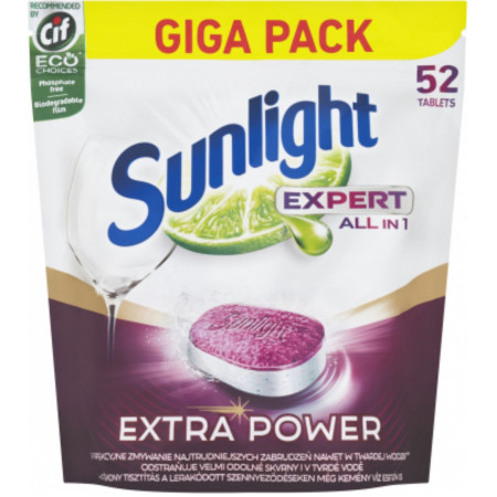 detail Sunlight 910g tablety do myčky 52ks expert all in