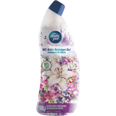 chi tiết Ambipur WC gel 750ml Aktiv Bílé Květy