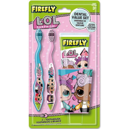 chi tiết LOL dětský set - 2ks zubní kartáček, pasta 75ml a kelímek (Firefly)