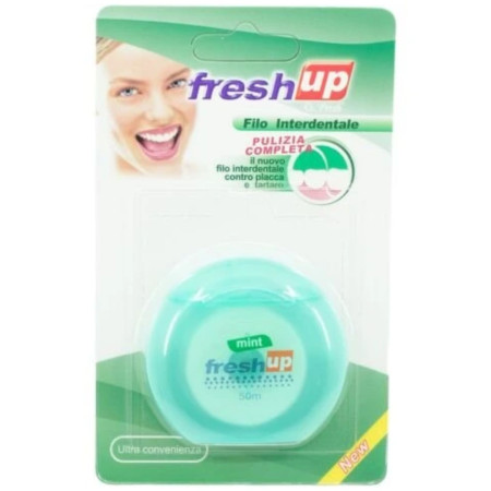detail Fresh Up zubní niť 50m mint zelená (12)
