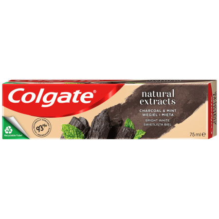 detail Colgate zubní pasta 75ml - Natural Extracts Charcoal a Mint