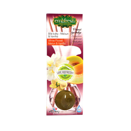 detail Emblezze (Embfresh) vonné tyčinky 35ml Bílé květy & Meloun - Vanilka