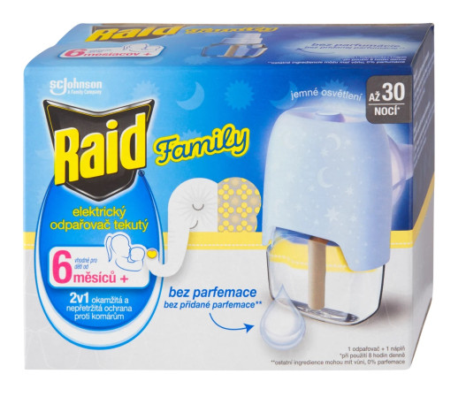detail Raid komplet elek. odpařovač +tekutý 21ml Family 30noci