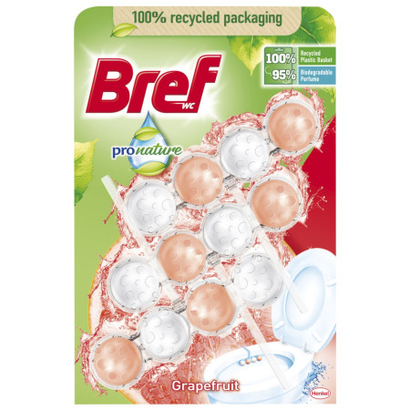 chi tiết Bref kuličky WC závěs 3x50g Pro Nature Grapefruit