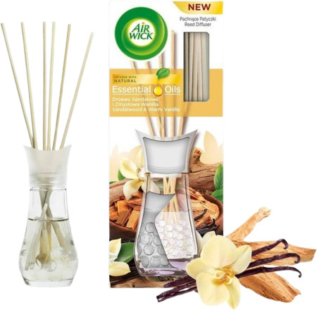 chi tiết Airwick 30ml vonné tyčinky Sandalwood a Warm Vanilla (Santalové dřevo a vanilka)
