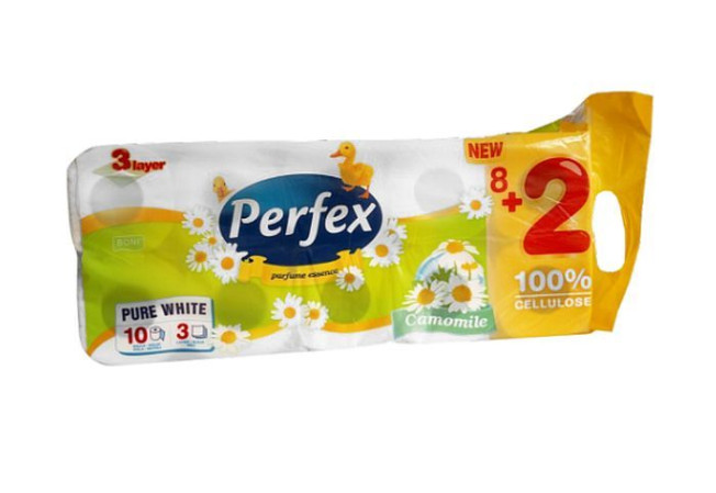 detail Perfex Toaletní papír 3vrstvý 10ks - Heřmánek (bal/8ks)