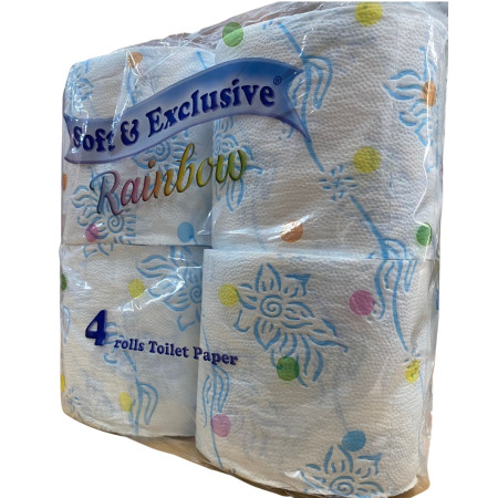 detail TP Soft exclusive 24ks rainbow modrý/růžový - toaletní papír