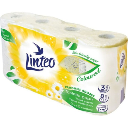detail Linteo toaletní papír 3vrstvy 8role 20m Heřmánek (5)