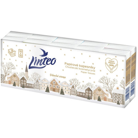 chi tiết Linteo papírové kapesníky 3vrstvé 10x10 VÁNOČNÍ (24)