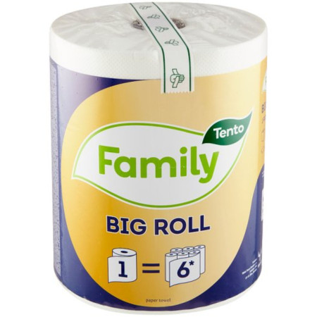chi tiết TENTO kuchyňské utěrky Family Big Roll 60m 2vrstvé (10ks)