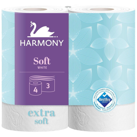 detail Harmony Toaletní papír 4ks 3V - SOFT WHITE (bal/14ks)
