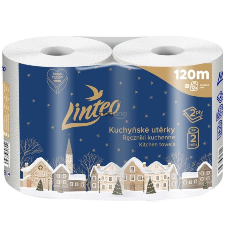 detail Linteo Kuchyňské utěrky 2XXL 2role 2vrstvé 2x60m VÁNOČNÍ Den a Noc (3)