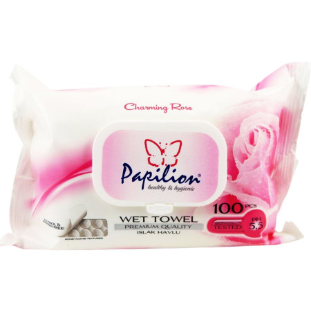 detail Papilion vlhčené ubrousky 100ks klip Rose