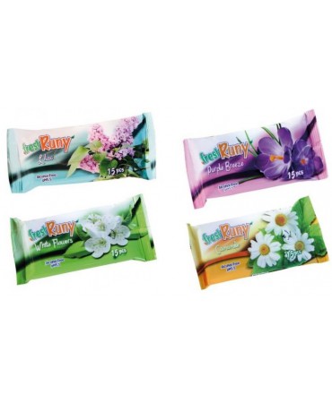 detail FreshRuny kapesní vlhčené ubrousky 15ks Flowers