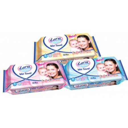 chi tiết LARA vlhčené ubrousky 72ks bez klipu Baby Classic Mix