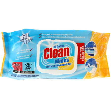chi tiết At Home Multi čistící ubrousky 60ks s klipem LEMON
