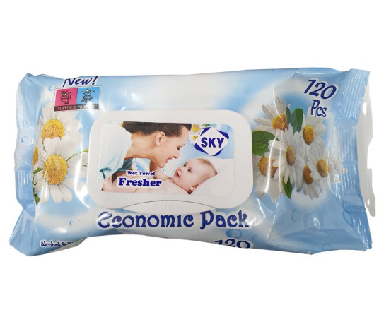 chi tiết Sky vlhčené ubrousky 120ks - Chamomile