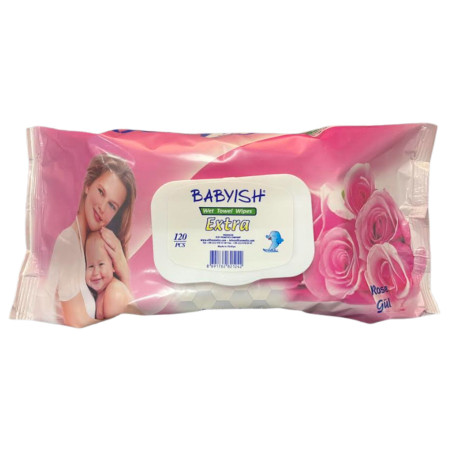 chi tiết ESHOP Babyish Dětské vlhčené ubrousky s klipem 120ks Rose (15)