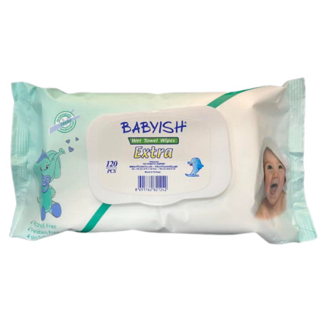 detail ESHOP Babyish Dětské vlhčené ubrousky s klipem 120ks Sensitive