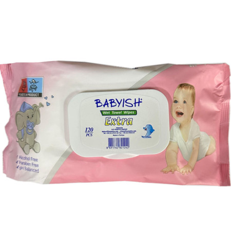 detail ESHOP Babyish Dětské vlhčené ubrousky s klipem 120ks Pink (24)