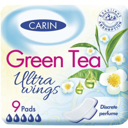 chi tiết Carin Green tea ultra wings vložky 9ks