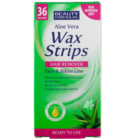 detail Beauty Formulas depilační pásky na obličej a oblast kolem bikin 36ks Aloe Vera (