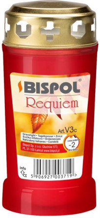 chi tiết Bispol Memoria svíčka requiem V3 140g červená (bal/18ks)