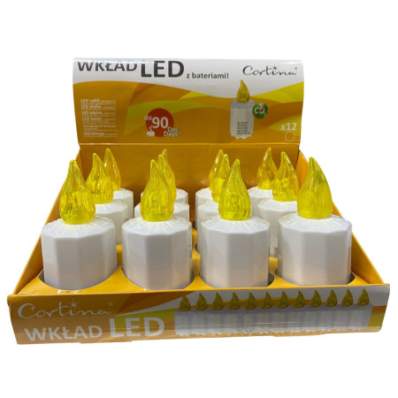 detail Svíčka na baterie CORTINA 90 dní 12ks Žluté / Nen dien