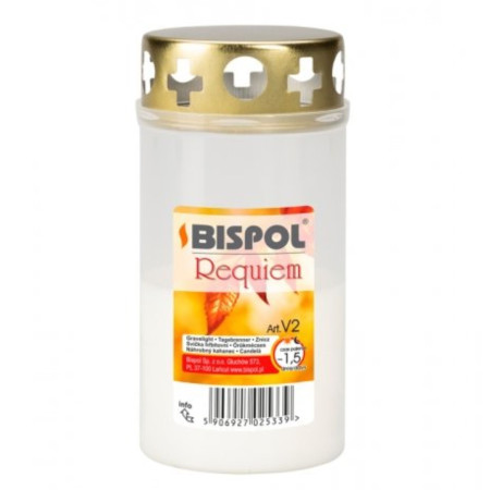 detail Bispol Memoria svíčka Requiem V2 90g bílé (bal/20ks)