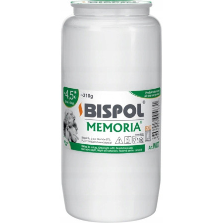 detail Bispol Memoria svíčka 310g W07 bílá (16)